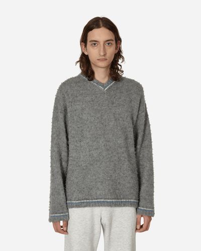 ERL Washed V-neck Sweater - Gray