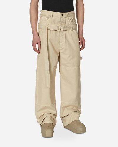 Off-White c/o Virgil Abloh Wave Off Canvas Double Over Trousers - Natural