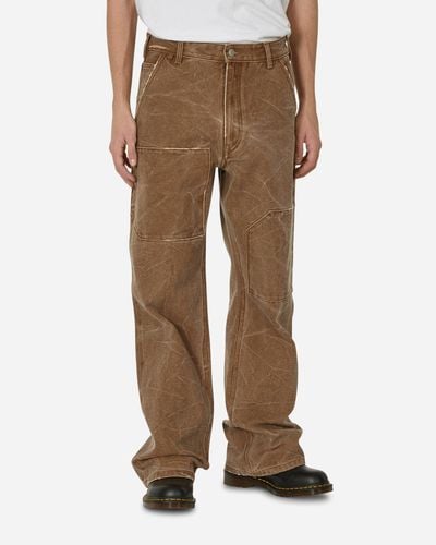 Acne Studios Patch Canvas Trousers Toffee Brown - Natural