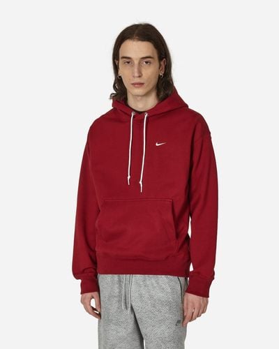 Nike Solo Swoosh Hooded Sweatshirt Team Red