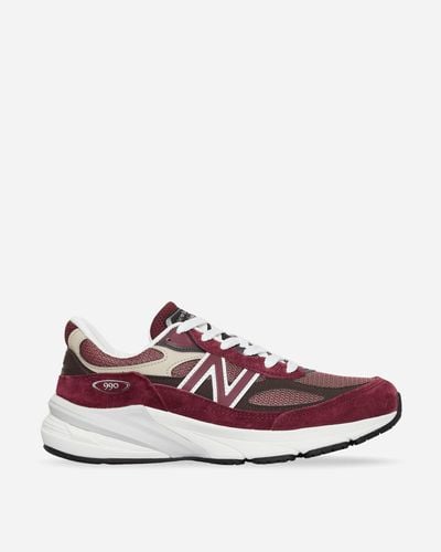 New Balance Made In Usa 990v6 Trainers Burgundy / Tan - Red