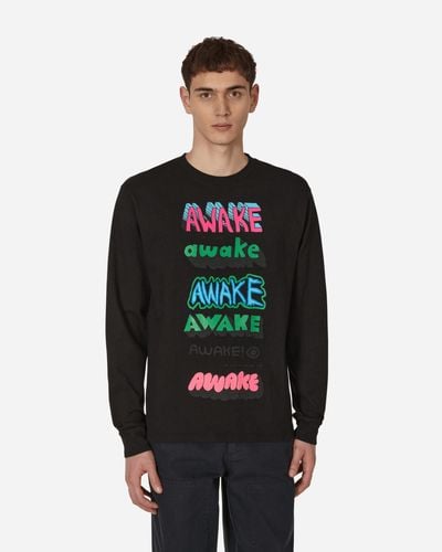 AWAKE NY Stefan Meier Printed Longsleeve T-shirt - Black