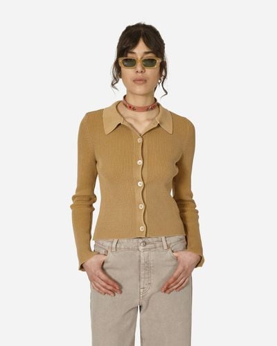 Our Legacy Mazzy Polo Jumper Wet Sand - Natural