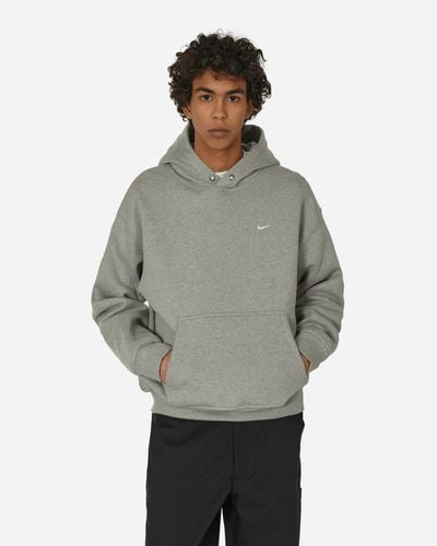 Nike Solo Swoosh Thermo Fleece Hooded Sweatshirt Dark Gray Heather