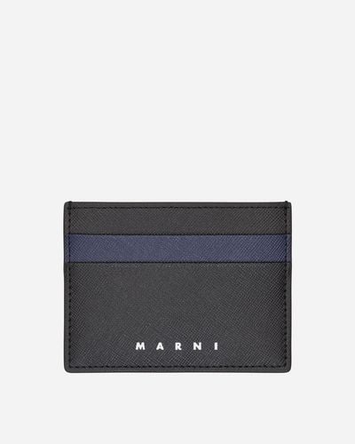 Marni Leather Card Case - Gray