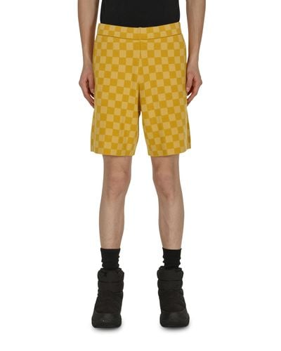 Bode Duotone Checkerboard Shorts - Yellow