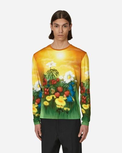 Stockholm Surfboard Club Fitted Airbrush Flowers T-Shirt - Metallic