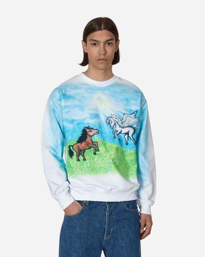 Sky High Farm Ally Bo Printed Crewneck Sweatshirt - Blue
