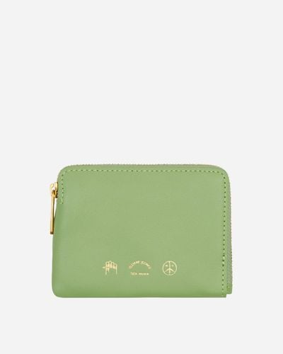 Mister Green Leather Zippered Wallet - Green