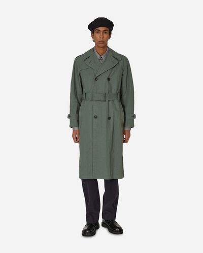 Maison Margiela Double-Breasted Trench Coat Sage - Green