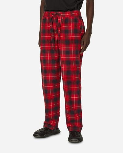 Tekla Flannel Plaid Pijamas Trousers - Red