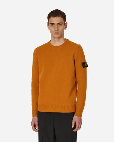 Stone Island Wool Crewneck Sweater Rust - Orange