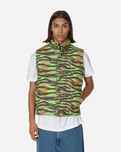 ERL Printed Quilted Puffer Vest Rave - Green
