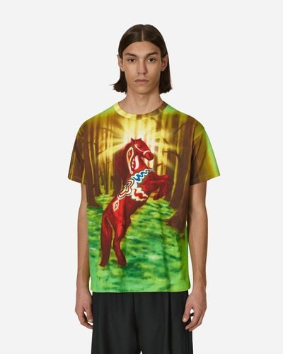 Stockholm Surfboard Club Airbrush Horse T-shirt Multicolor - Green