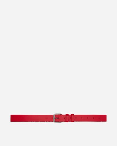 Comme des Garçons Leather Logo Belt - White