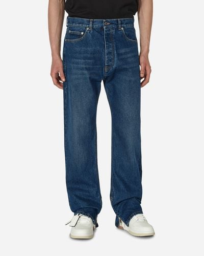 Off-White c/o Virgil Abloh Arrow Tab Zip Skate Jeans Medium - Blue