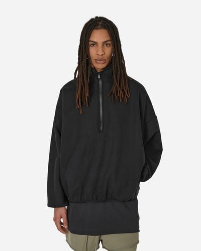adidas Fear Of God Athletics Suede Fleece Half-zip Sweatshirt - Black