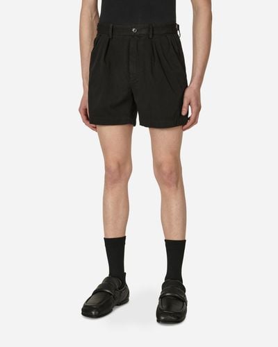 Dries Van Noten Pleated Cotton Shorts - Black
