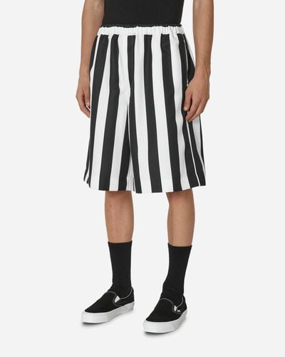 Comme des Garçons Polyester Stripe Shorts / White - Black
