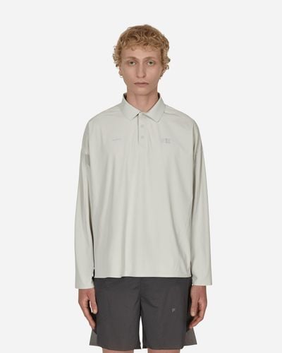 SLAM JAM Fila Redefined Longsleeve Polo Shirt - Gray