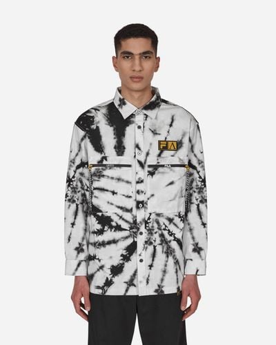 Aries Fila Tie Dye Longsleeve Shirt - Gray