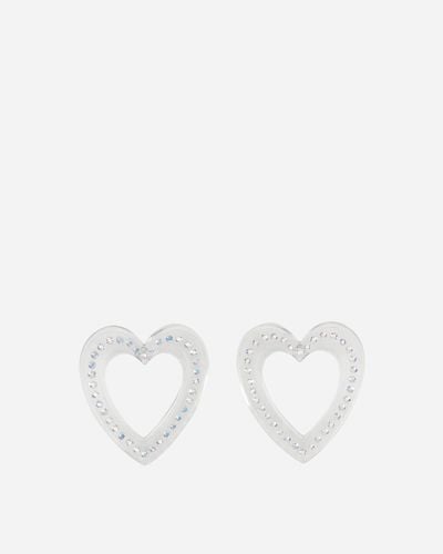 Safsafu Big Heart Earrings Transparent - White