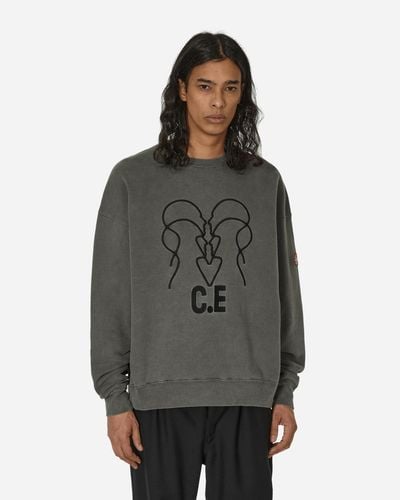 Cav Empt Overdye Wb Headsx4 C.e Crewneck Sweatshirt Charcoal - Grey