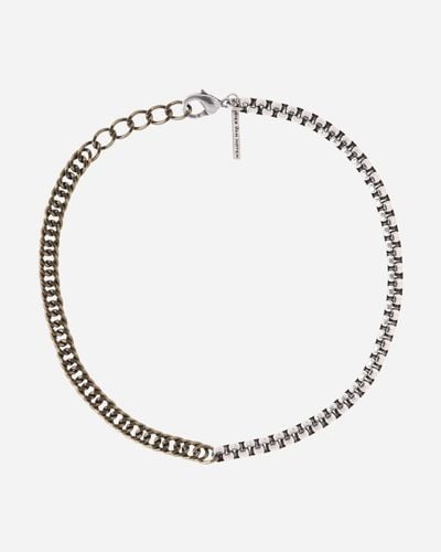 Dries Van Noten Contrast Chain Necklace Silver / Brass - Metallic