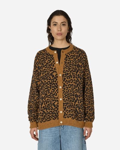 Noah Leopard Cardigan Sweater - Brown