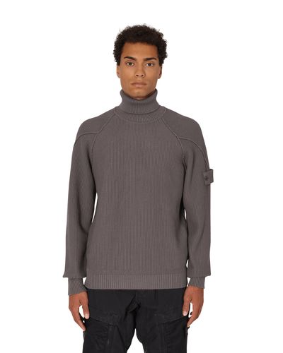 Stone Island Ghost Turtleneck Cotton-blend Knitted Jumper in Gray for Men - Lyst