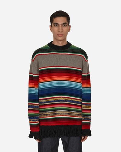 Junya Watanabe Stripe Crewneck Jumper Multicolour - Red