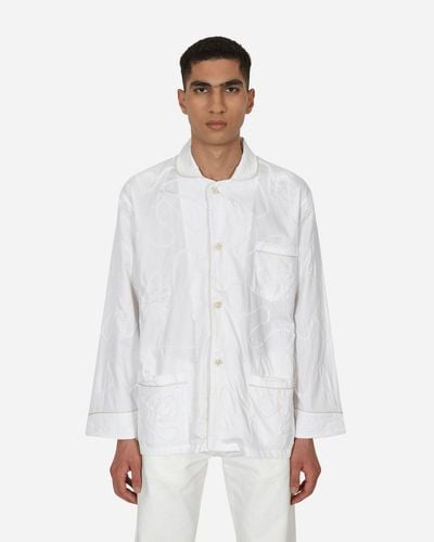 Bode Rickrack Pajama Shirt - White