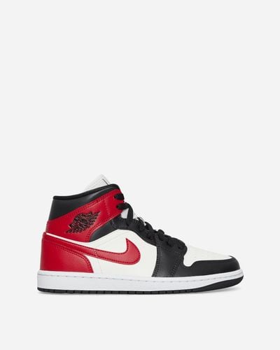 Nike Wmns Air Jordan 1 Mid Trainers Sail / Gym Red Trainers