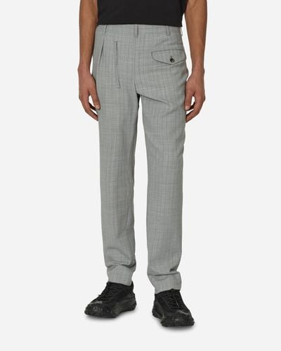 Comme des Garçons Deconstructed Checked Wool Trousers - Grey