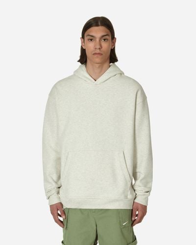 Nike Wordmark Fleece Hooded Sweatshirt Oatmeal Heather - Natural