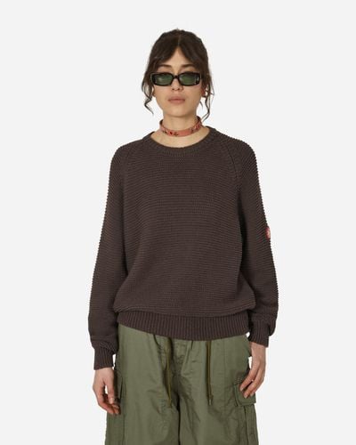 Cav Empt Raglan Sleeve Cotton Knit Sweater - Brown