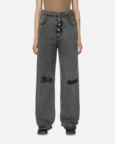 MM6 by Maison Martin Margiela Loose-Fit Denim Trousers - Grey