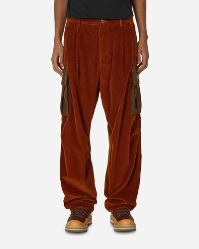 Moncler Corduroy Cargo Trousers - Red