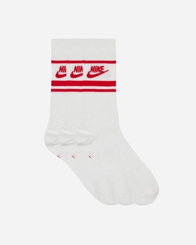 Nike Everyday Essential Crew Socks White / Red