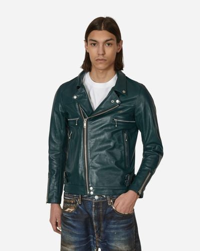 Undercover Leather Rider Jacket - Blue