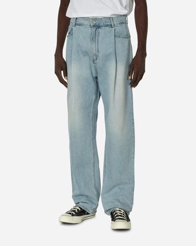 UNAFFECTED One Tuck Wide Denim Trousers Light - Blue