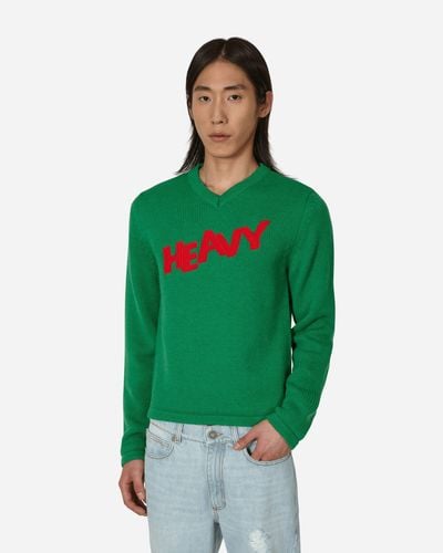 ERL Logo Knit Sweater - Green