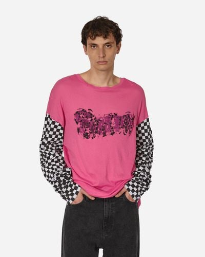 ERL Printed Light Jersey Longsleeve T-Shirt Fuchsia - Pink