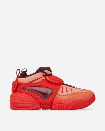 Nike X Ambush Air Adjust Force Leather And Mesh Low-top Sneakers - Red