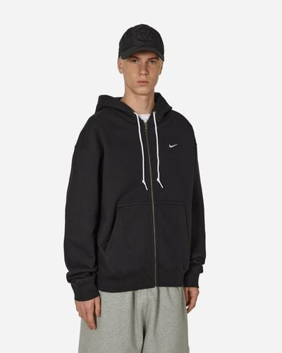 Nike Solo Swoosh Full-zip Hooded Sweatshirt Black