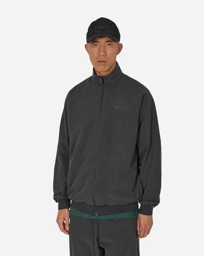 adidas Basketball Brushed Track Top Carbon - Grey