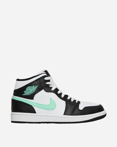Nike Air Jordan 1 Mid Sneakers White / Black / Green Glow