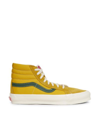 Vans Suede Yellow And Green Og Sk8-hi Lx Sneakers for Men - Lyst