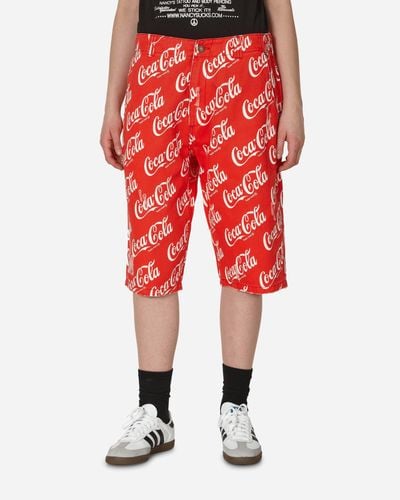 ERL Coca-cola Printed Canvas Shorts - Red