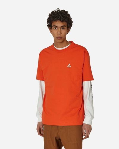Nike Acg Logo T-shirt Cosmic Clay - Orange